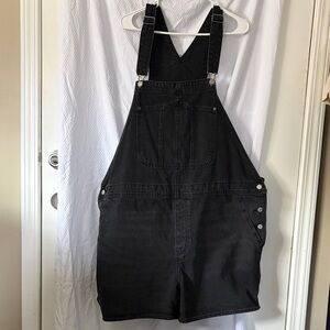 NWOT Old Navy Classic Overall Shorts in 100% Cotton w/Deep Pockets and Silver